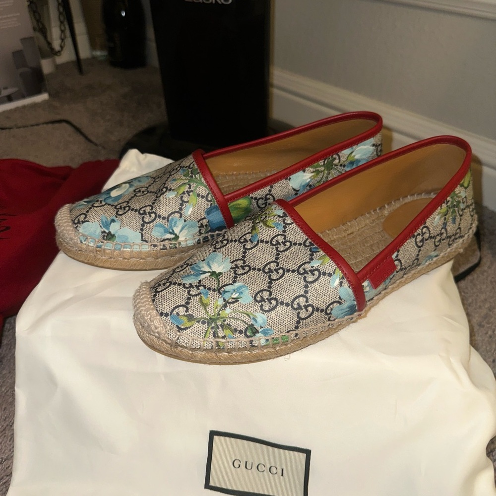 Gucci Blue and Red Espadrilles Luxurious Comfort
